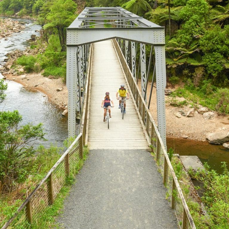 Cycling into the Karanghake Tunnel